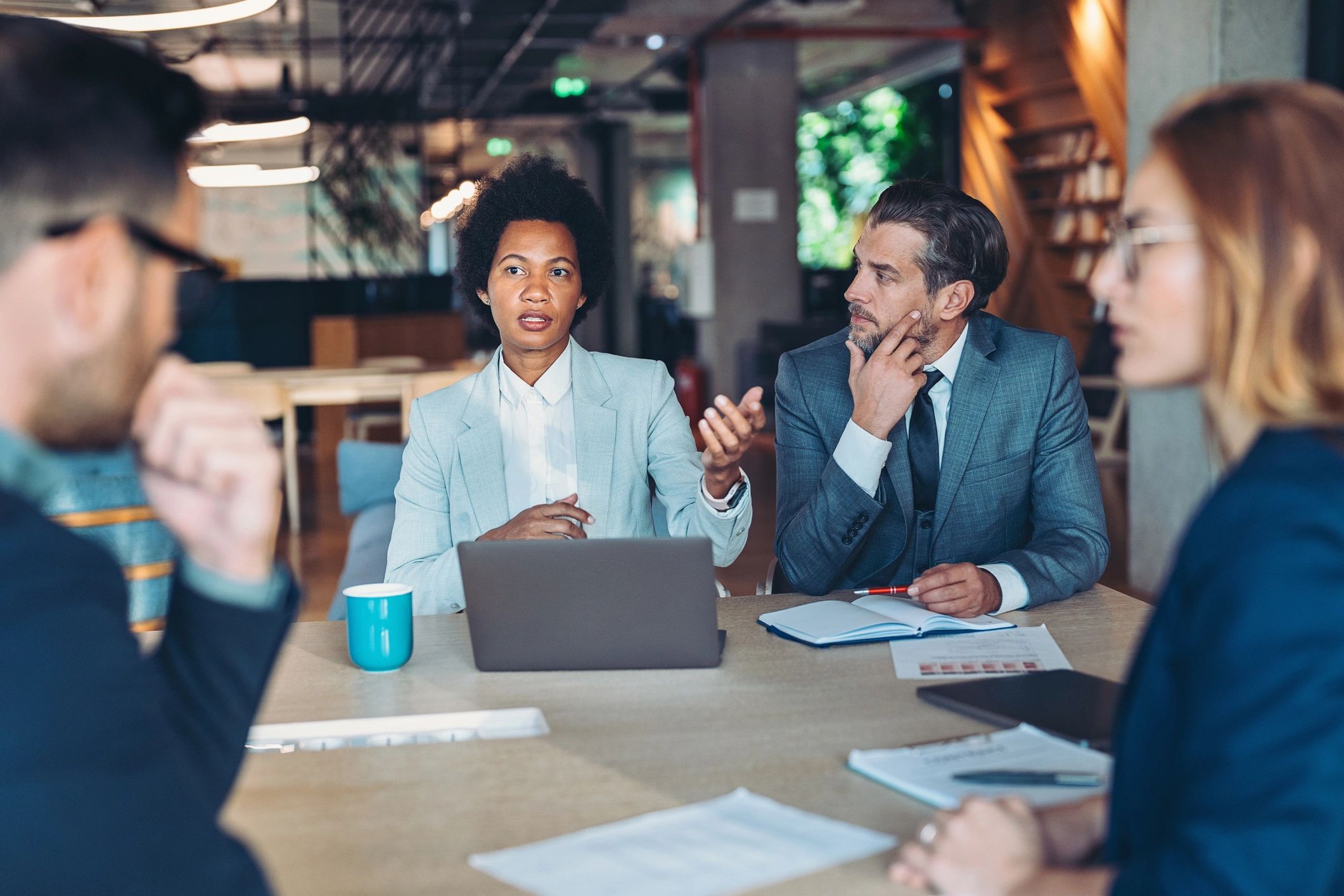 Professionals in a confidential meeting