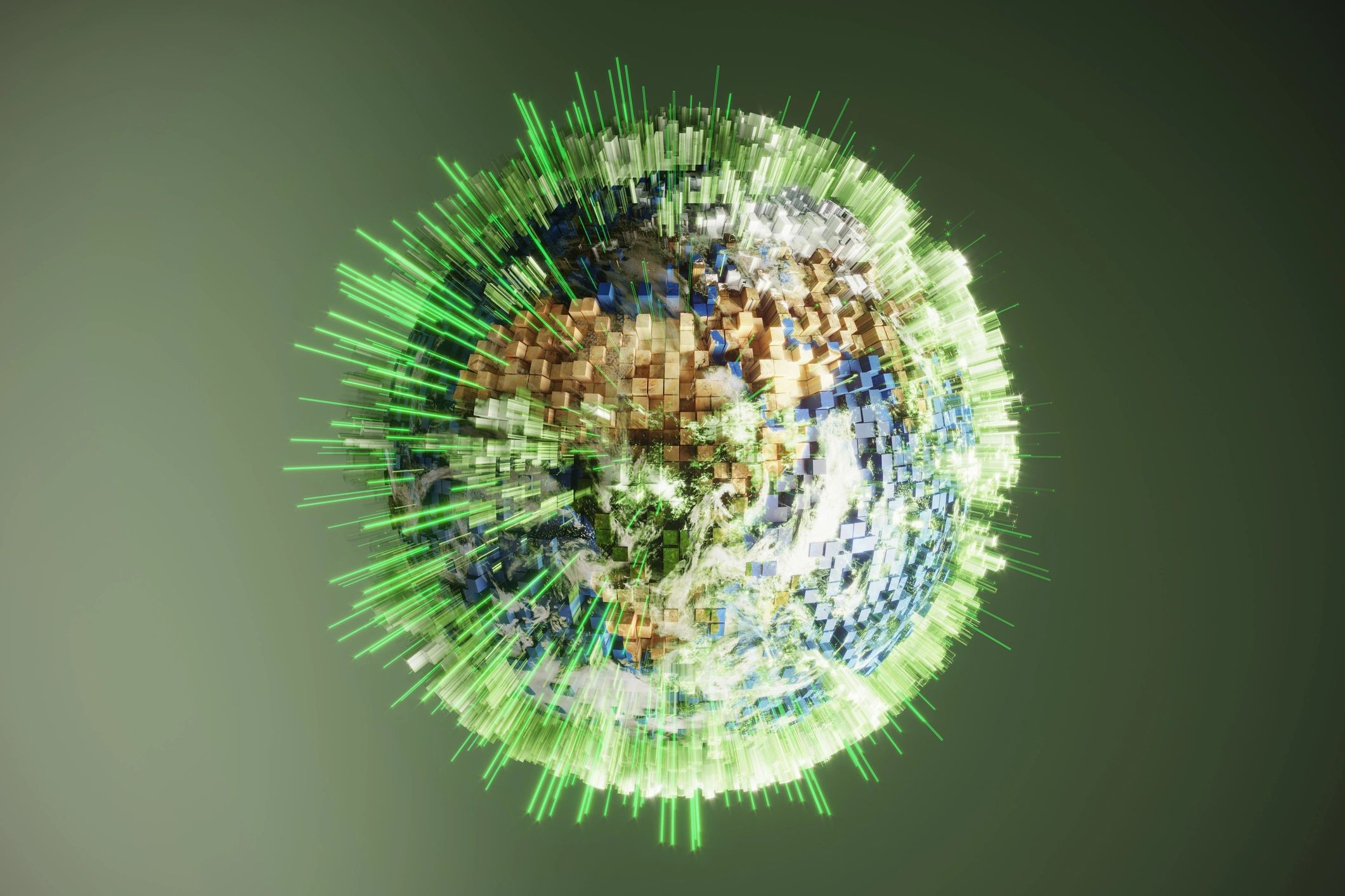 Earth observation data visualization representing strategic monitoring