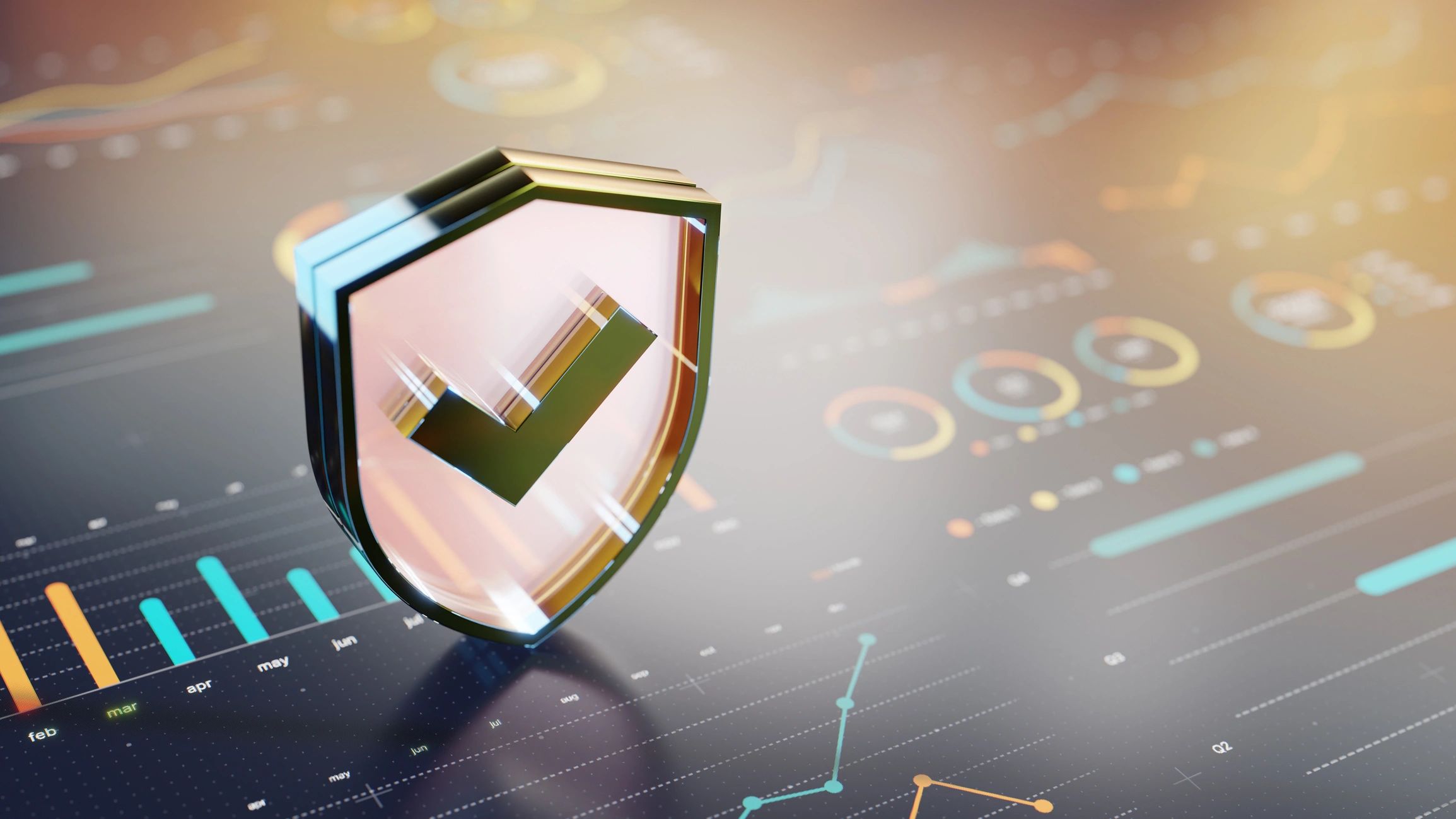 Abstract shield icon representing trust and assurance